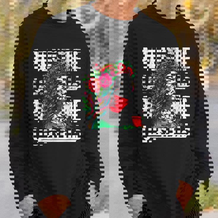 パレスチナのバンダナを持つパレスチナの少女 パレスチナ人 スウェットシャツ 彼への贈り物