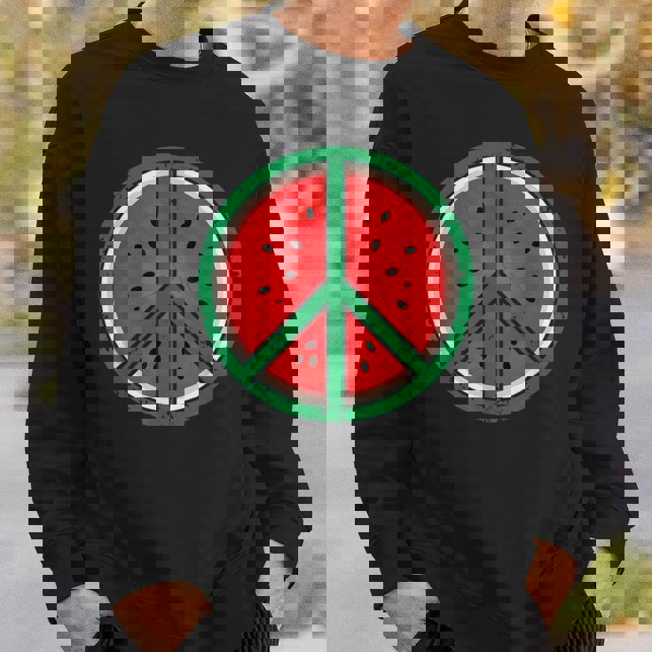 パレスチナシャツ スイカ ピースサイン パレスチナ国旗 スウェットシャツ 彼への贈り物