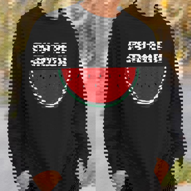 パレスチナスイカ ジェノサイドを止める スウェットシャツ 彼への贈り物