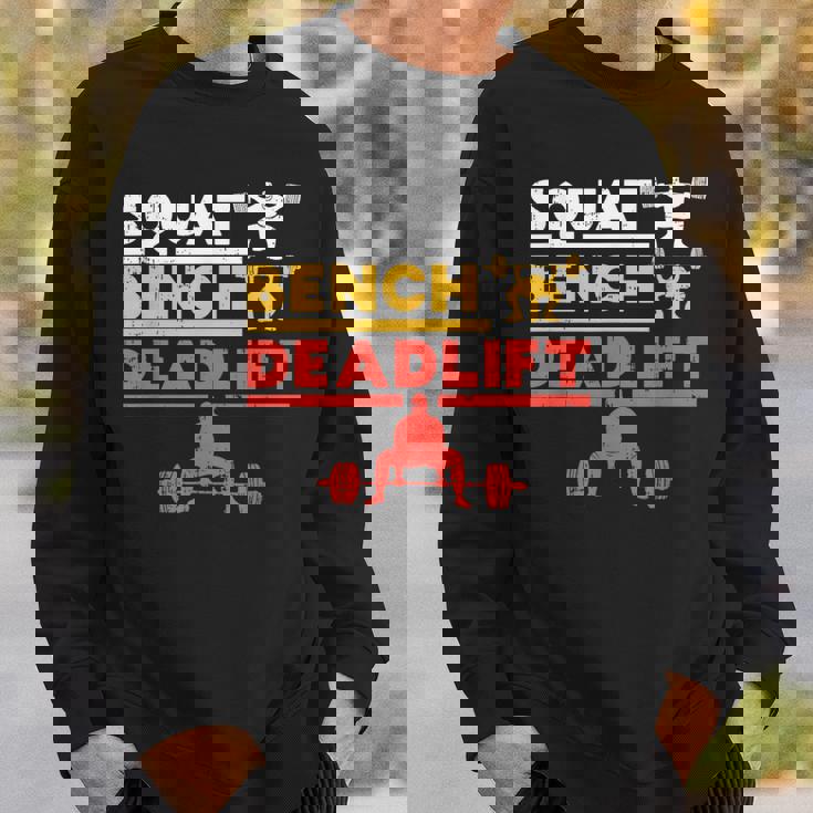 パワーリフティング、スクワット、ベンチ、デッドリフト、ウェイトリフティングtシャツ スウェットシャツ 彼への贈り物