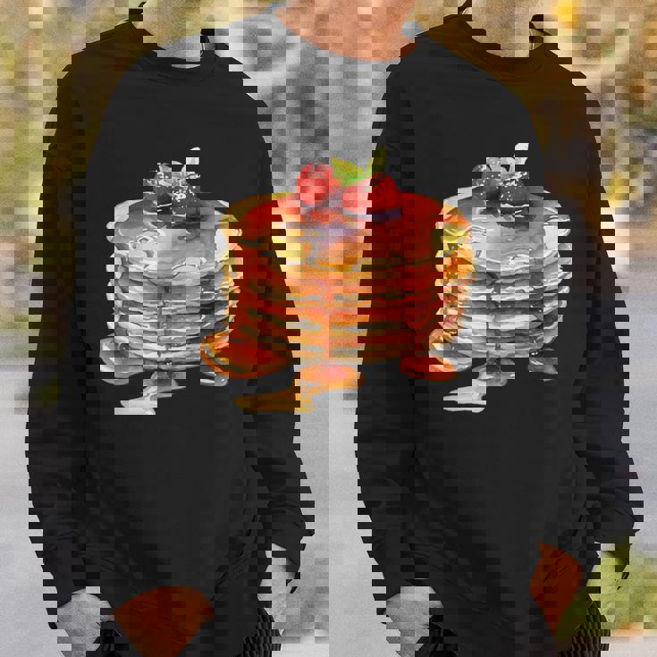 パンケーキシロップ 水彩食品 朝食 ストロベリースイーツ スウェットシャツ 彼への贈り物