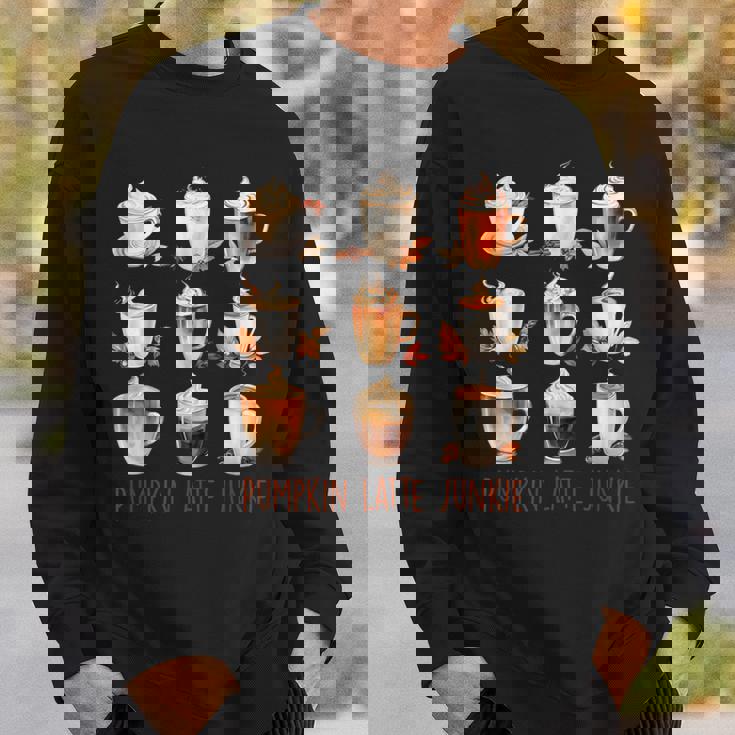 パンプキンラテ ジャンキー 秋 バイブ 秋 感謝祭 スウェットシャツ 彼への贈り物