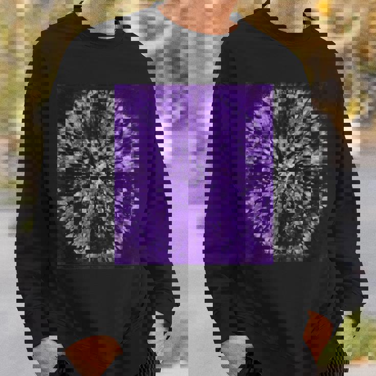 パープルバティックタイダイ ボヘミアンパターン スウェットシャツ 彼への贈り物