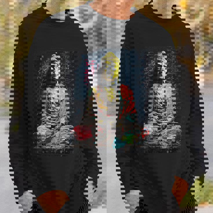 ヒップホップ Y2k Hip Hop ヴィンテージ レトロ ヒップスター エッジー ストリートウェア 仏陀 スウェットシャツ 彼への贈り物