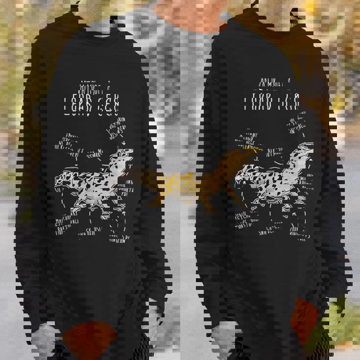 ヒョウゲッコの解剖学、面白いペット爬虫類トカゲ好き。 スウェットシャツ 彼への贈り物