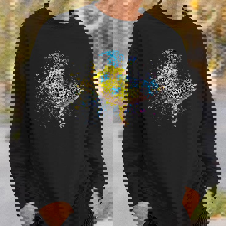 ヒョウモントカゲモドキ 水彩画 爬虫類飼育員 ヤモリ 扇子 スウェットシャツ 彼への贈り物