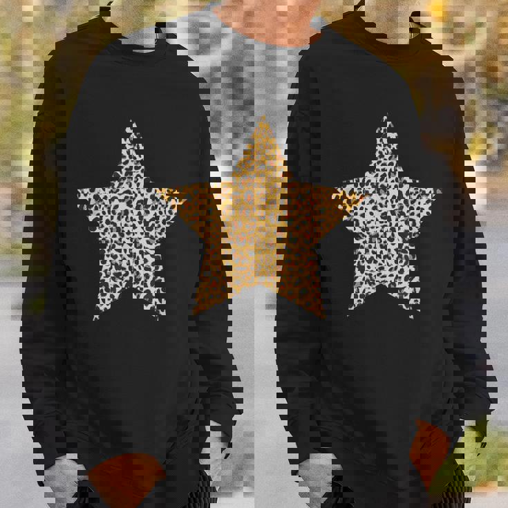 ヒョウ柄 アニマルプリント 星 スウェットシャツ 彼への贈り物