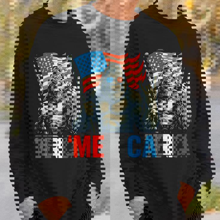 ビッグフット メリカ ロック アメリカ国旗 愛国的 7月4日 スウェットシャツ 彼への贈り物