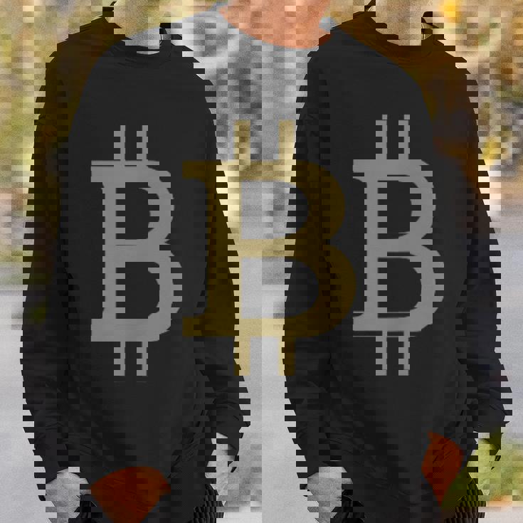 ビットコインシンボル ポケットデザイン ミニマリスト スウェットシャツ 彼への贈り物