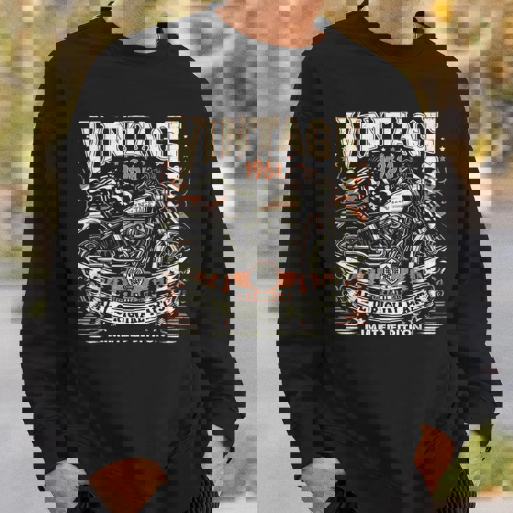 ビンテージ 1961 1961年生まれ 63歳の誕生日 バイクバイカー スウェットシャツ 彼への贈り物