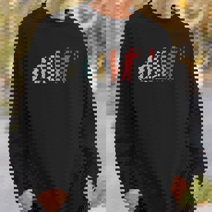 ビンテージダーツ進化面白いダーツダーツプレーヤーのギフト スウェットシャツ 彼への贈り物