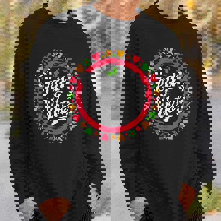 ビーガンバイブ 面白い 菜食主義 草食動物 ベジタリアン感謝 スウェットシャツ 彼への贈り物