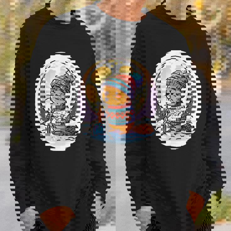 ビーバームーン 冬のワンダーランドのかわいいビーバー スウェットシャツ 彼への贈り物