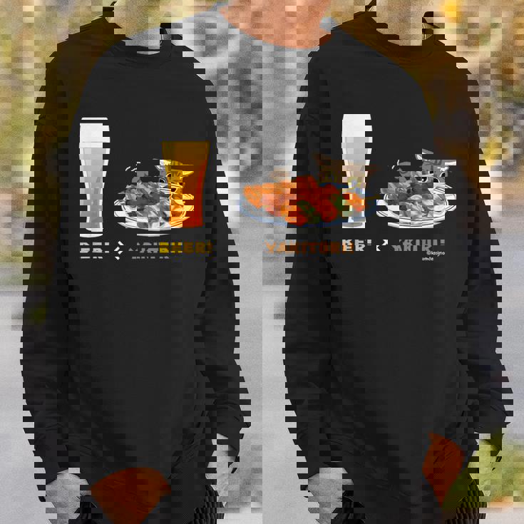 ビールとやきとりとねこ ビール 焼き鳥 猫 スウェットシャツ 彼への贈り物