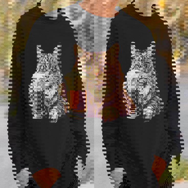 ビールジョッキ かわいい猫 スウェットシャツ 彼への贈り物