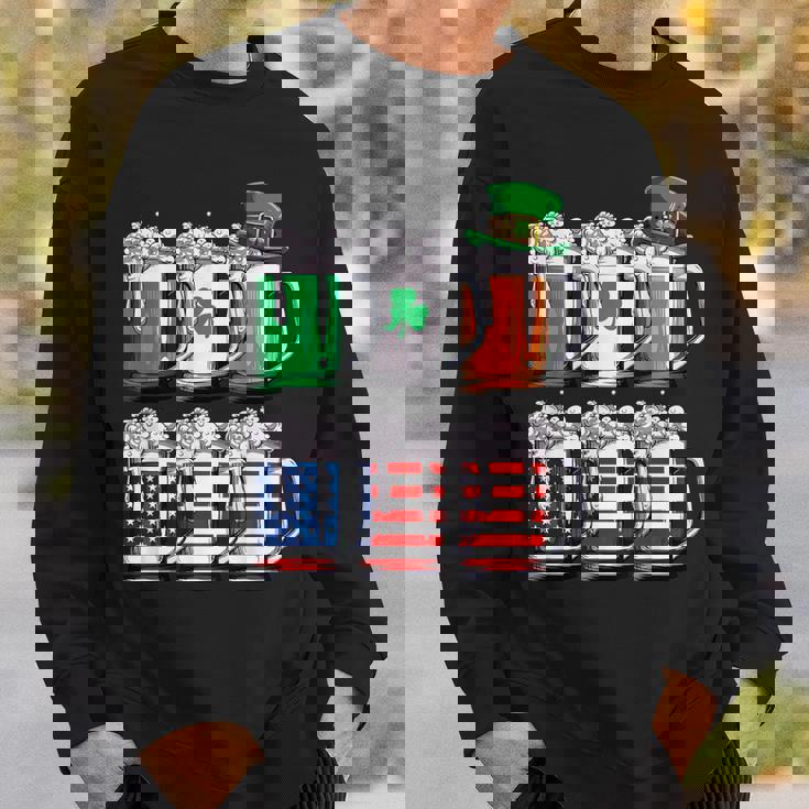 ビール聖パトリックデー メンズ アイルランドのアメリカ国旗 ドリンクマグ スウェットシャツ 彼への贈り物