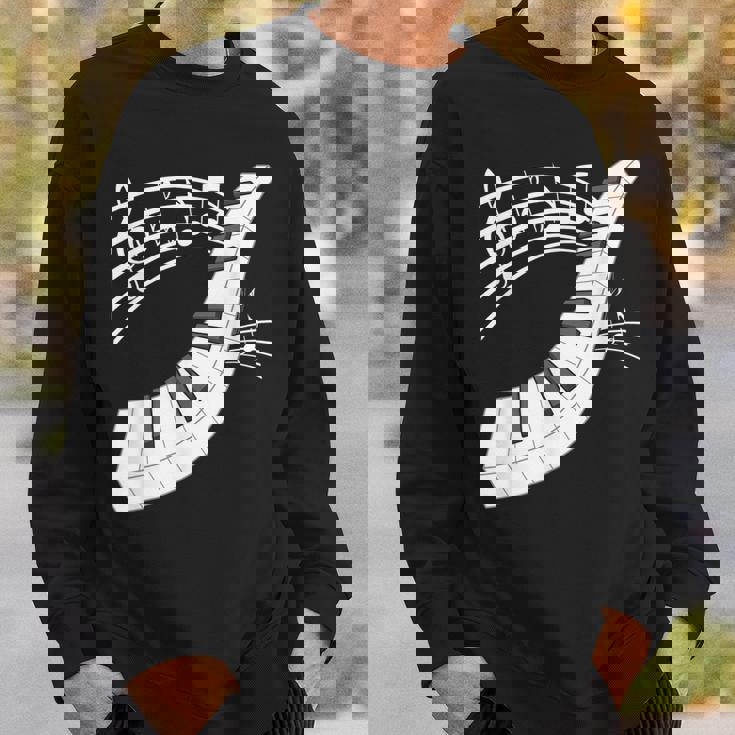 ピアノの鍵盤・音符・楽器ピアノ スウェットシャツ 彼への贈り物