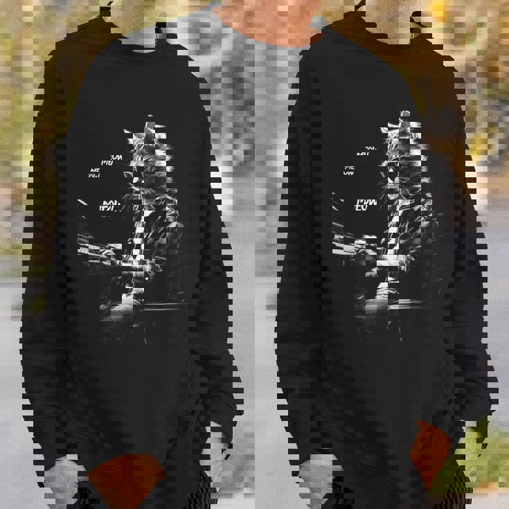 ピアノを弾くクラシック猫 鍵盤交響曲 スウェットシャツ 彼への贈り物