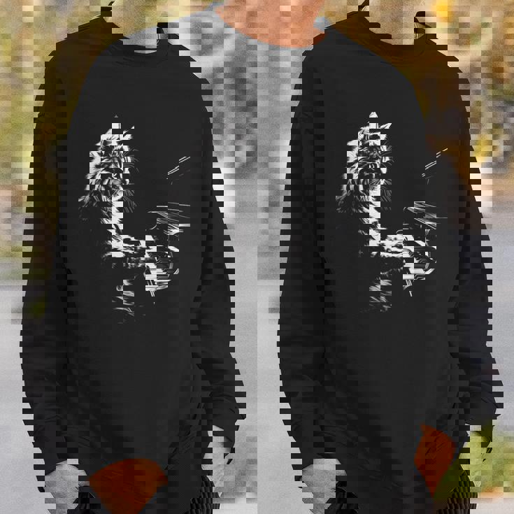 ピアノを弾く猫 ヴィンテージ ジャズ ミュージシャン ピアニスト スウェットシャツ 彼への贈り物