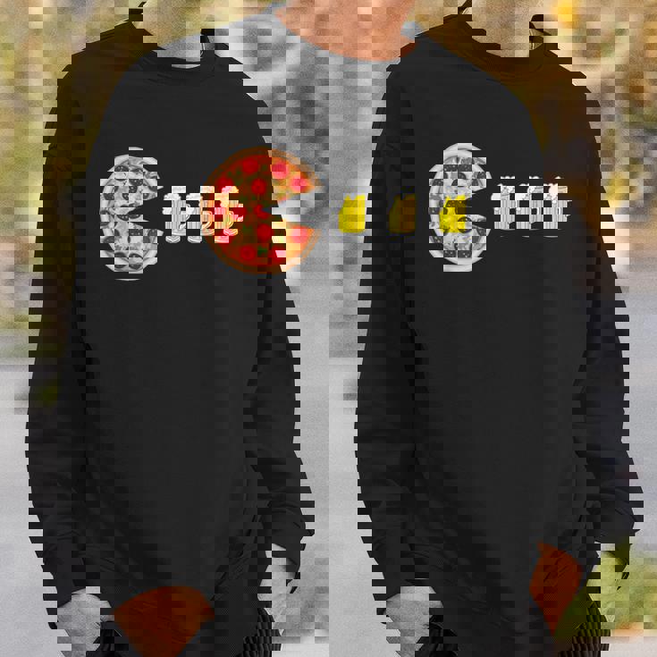 ピザとビール 楽しいピザ ナイトゲーマー ピザ スウェットシャツ 彼への贈り物