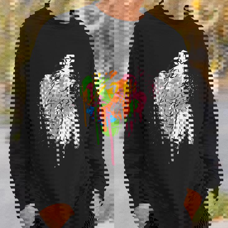 ピンクパンサー グラフィティ ブラック ラインアート スウェットシャツ 彼への贈り物