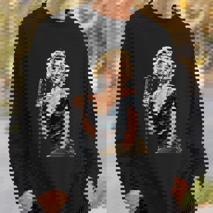 ピンナップガール ビンテージマイク 歌う オールドスクール スウェットシャツ 彼への贈り物