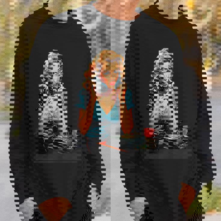 ピンナップガール ヴィンテージ電話 オールドスクール スウェットシャツ 彼への贈り物