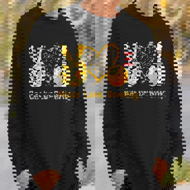 ピース・ラブ・ボウリング スウェットシャツ 彼への贈り物