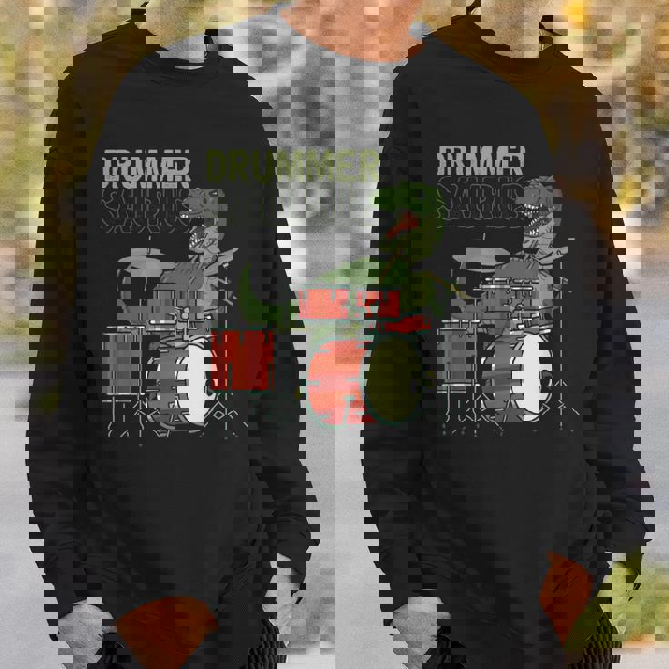 ファニー ドラマーサウルスレックス 恐竜ドラマー ギフト 恐竜ドラム スウェットシャツ 彼への贈り物