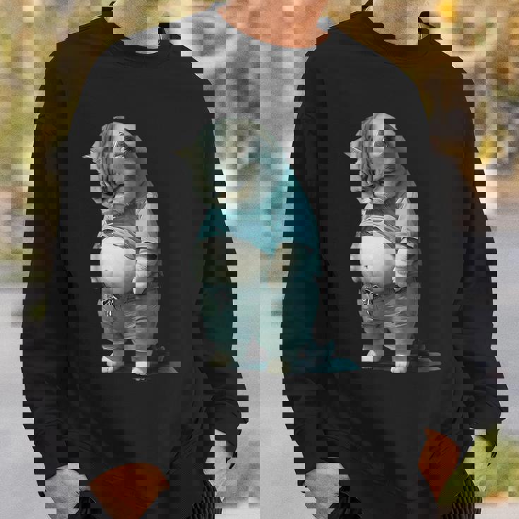 ファニー ファット キャット 子猫 アート デザイン 猫 飼い主 ペット愛好家 ギフト スウェットシャツ 彼への贈り物