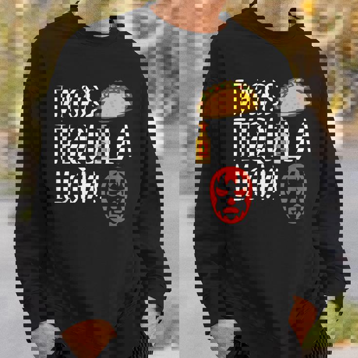 ファニー ルチャリブレ タコス テキーラ ルチャドールとファンへのギフト スウェットシャツ 彼への贈り物