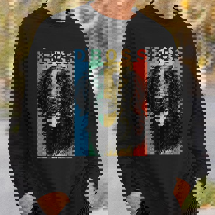 ファニーフラットコーテッドレトリバーボスママダッドドッグラバー スウェットシャツ 彼への贈り物