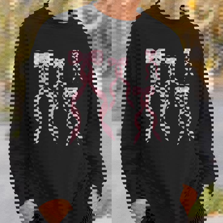 ファンシーピンクのリボンデザイン。 スウェットシャツ 彼への贈り物