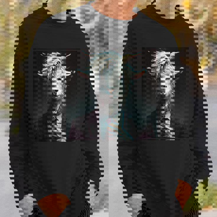 ファンタジー かわいい 白 ヤギ スーツ スウェットシャツ 彼への贈り物