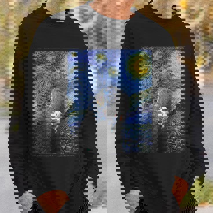 ファン・ゴッホの星月夜鳩のミームペインティング スウェットシャツ 彼への贈り物