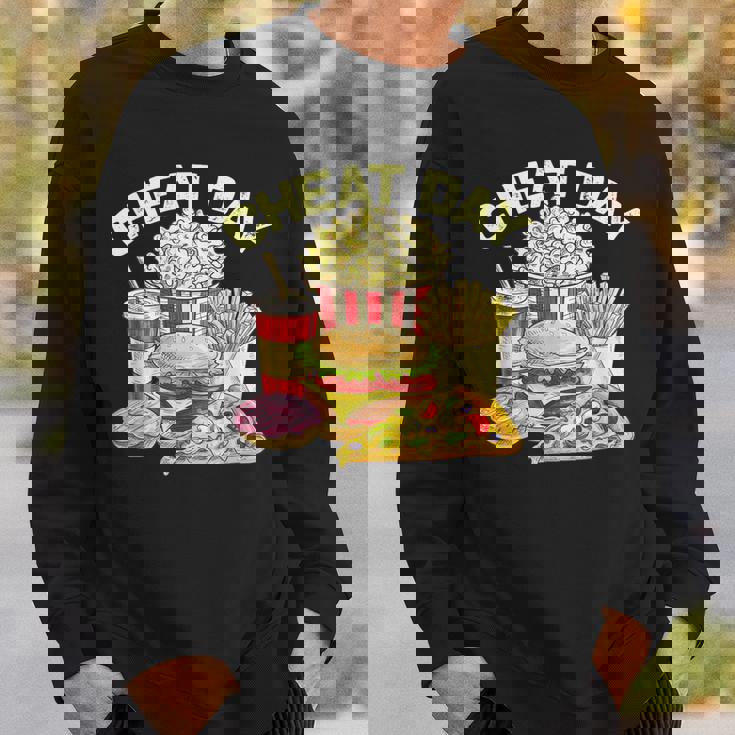 ファーストフード バーガー ピザ ドーナツ フィットネス ギフト スガロの日 スウェットシャツ 彼への贈り物