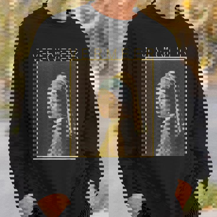 フェルメール 真珠の耳飾りの少女 面白いtシャツ 絵画 アート メンズ 面白い 服 美術 グッズ 油彩画 スウェットシャツ 彼への贈り物