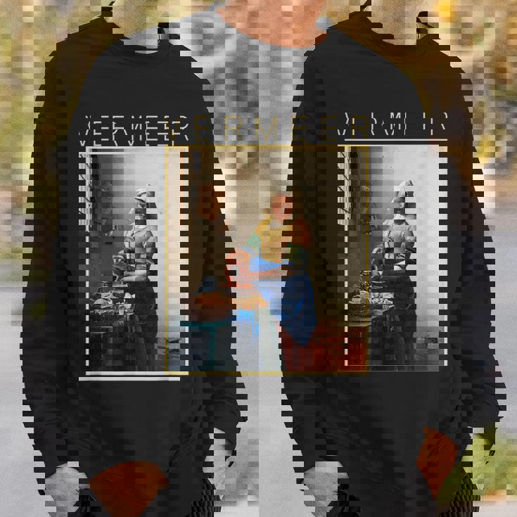 フェルメール 面白いtシャツ アート 牛乳を注ぐ女 絵画 メンズ レディース 面白い 服 美術 油彩画 スウェットシャツ 彼への贈り物