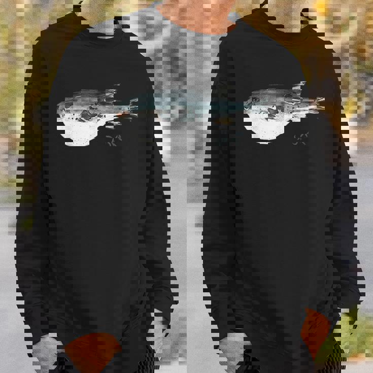 フグ 漁師デザイン 海洋愛好家向け スウェットシャツ 彼への贈り物