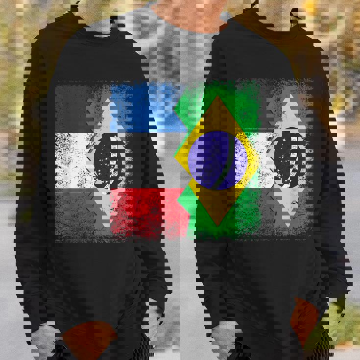 フランス ブラジルの旗 スウェットシャツ 彼への贈り物