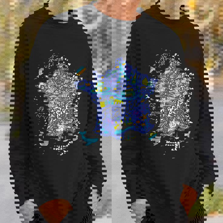 フランス 地図 ヨーロッパ パリ ツアー エッフェル フランス バケーション お土産 スウェットシャツ 彼への贈り物