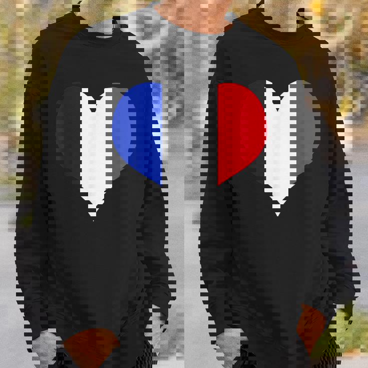 フランス国旗ラブハートフランス国旗 スウェットシャツ 彼への贈り物