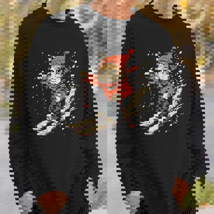 フリースタイルスキーヤー猫 フリースタイルスキー スウェットシャツ 彼への贈り物