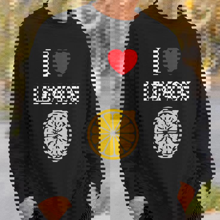 フルーツ レモン 面白いユーモア かわいい シンプル 小さなレモン I Love Lemon スウェットシャツ 彼への贈り物