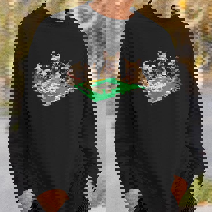 フレンチブルドッグ 犬 麻雀 面白いtシャツ メンズ おもしろ 面白い 服 おもしろグッズ ネタ 雀士 スウェットシャツ 彼への贈り物