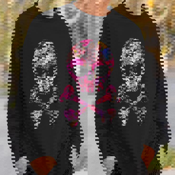 フローラルローズスカルフラワープリント スウェットシャツ 彼への贈り物