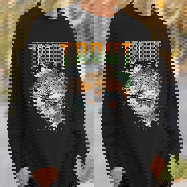 ブラウントラウト 釣り アウトドア 自然愛好家 淡水魚 スウェットシャツ 彼への贈り物