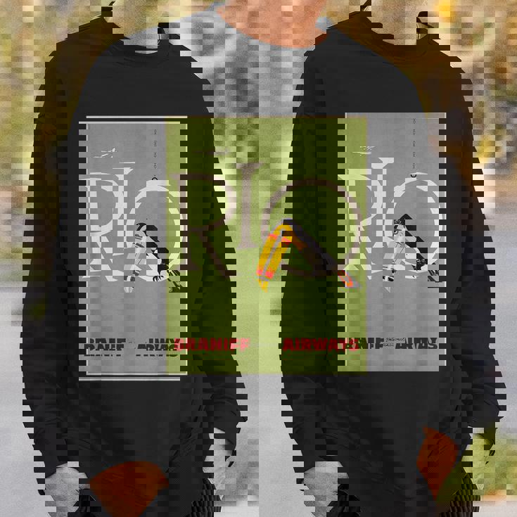 ブラジルオオハシ航空ヴィンテージ旅行ポスターリオデジャネイロ スウェットシャツ 彼への贈り物