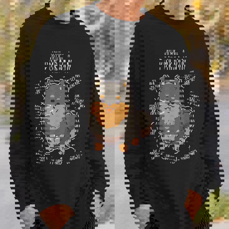 ブラック&タン ポメラニアン 犬の解剖学 面白い かわいい ペット ポンポン ママ スウェットシャツ 彼への贈り物