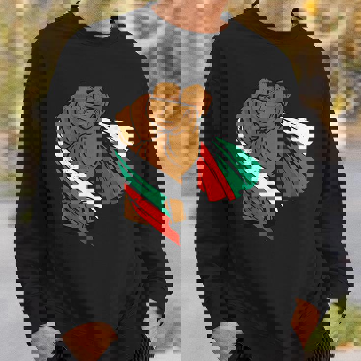 ブルガリア 国旗 パワーハンドフィスト ブルガリアルーツ ブルガリアプライド スウェットシャツ 彼への贈り物